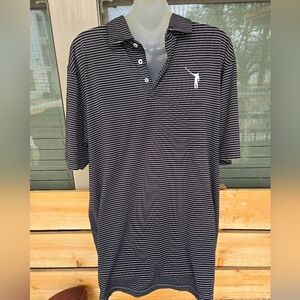 NLU No Laying Up Performance Polo Shirt Striped Black And White Sz L